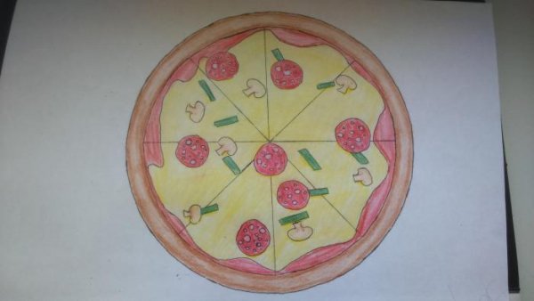 Поэтапное рисование пиццы