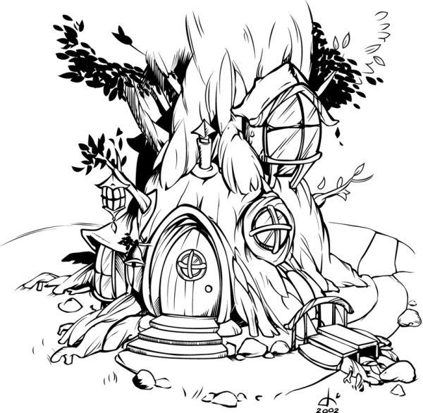 Раскраска "сказочный лес"