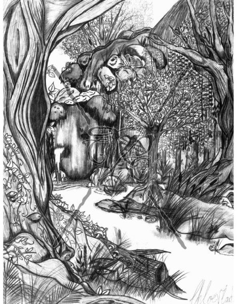 Лес рисунок