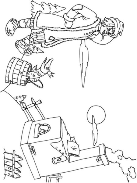 Детские рисунки по сказке по щучьему велению