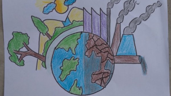 Загрязнение природы рисунок