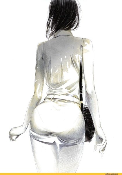 Рисование женской спины