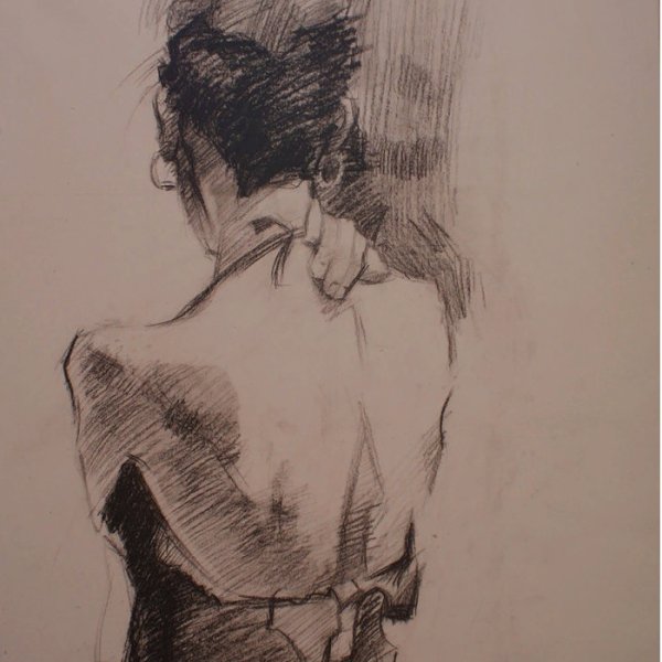 Рисование женской спины