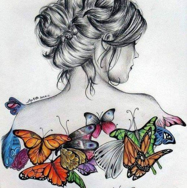 Набросок женского лица в профиль