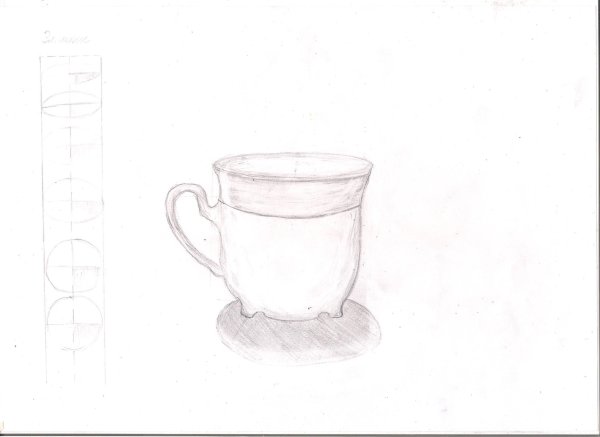 Рисунок кружки карандашом для срисовки