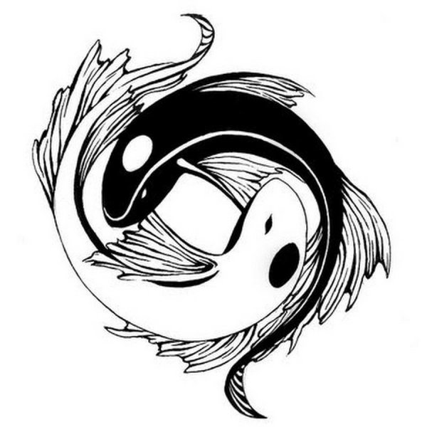 Тату рыбки Инь Янь