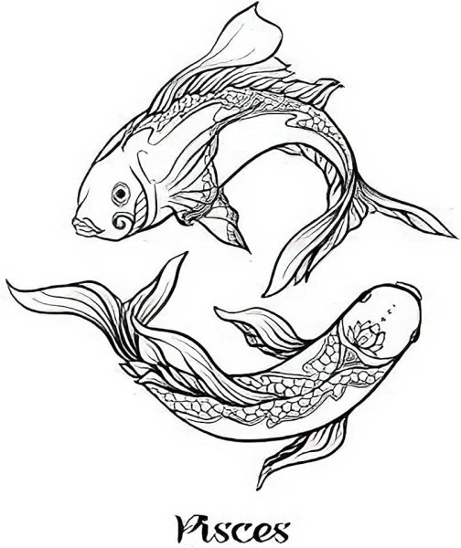 Созвездие рыбы эскиз