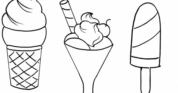 Мороженое раскраска для детей