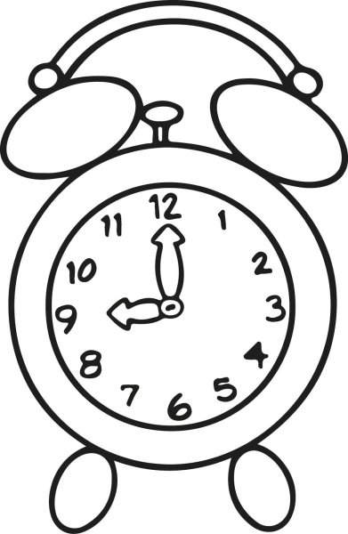 Часы раскраска для детей