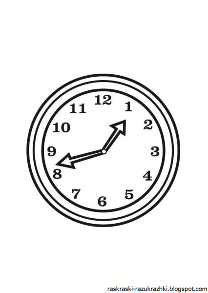 Часы раскраска для малышей