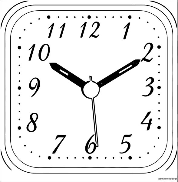 Часы раскраска для малышей