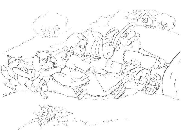 Раскраски по сказке Репка для детей 3-4 лет