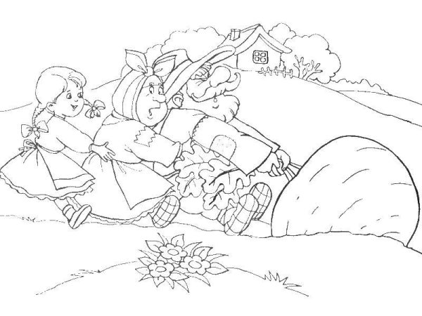 Раскраска сказка Репка для малышей