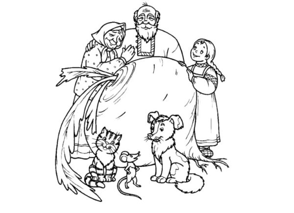 Раскраска внучка из Репки