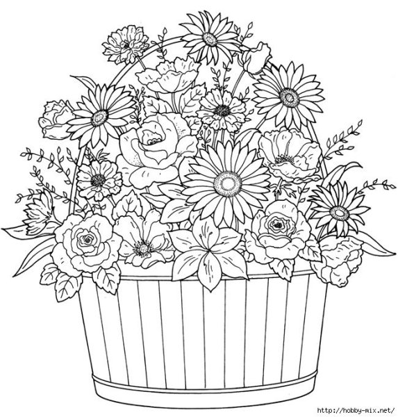 Раскраска букет роз