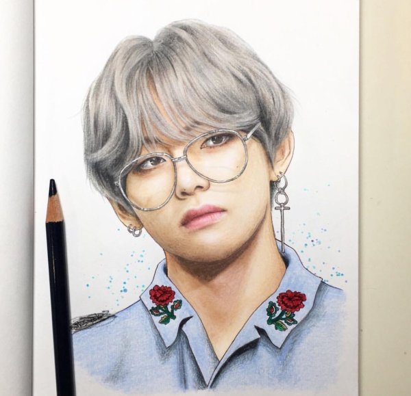 БТС рисунок карандашом легкий