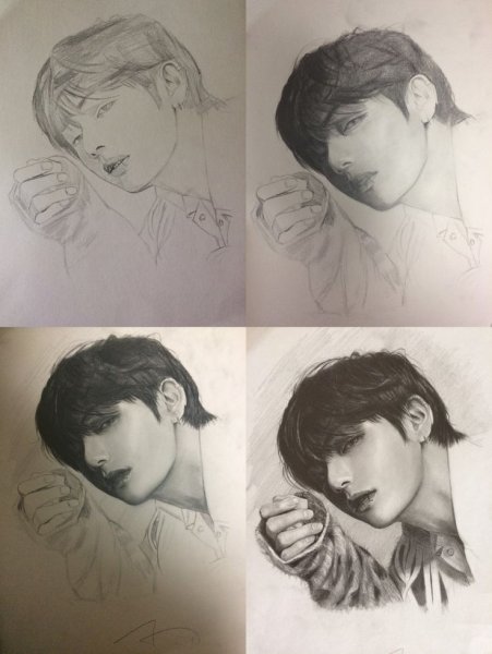 Рисунки БТС Тэхен 2020