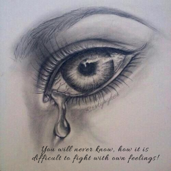 Глаз со слезой карандашом