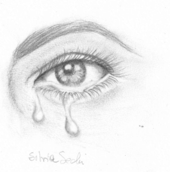 Глаз со слезой карандашом