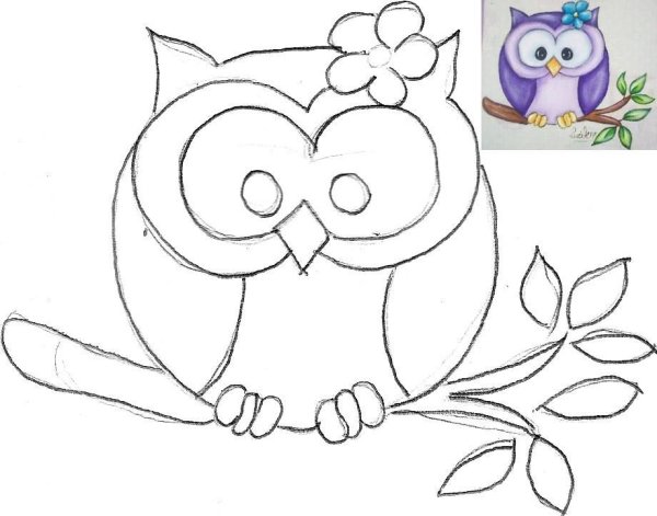 Аппликация Сова на ветке