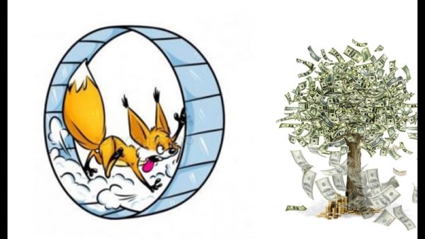 Белка в колесе иллюстрация