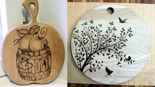 Эскизы для выжигания на разделочной доске