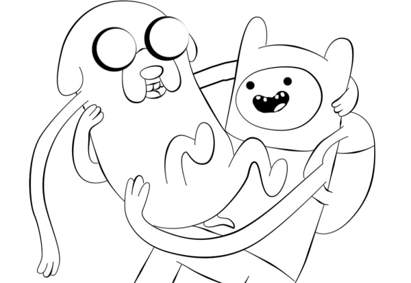 Фин и Джейк раскраска