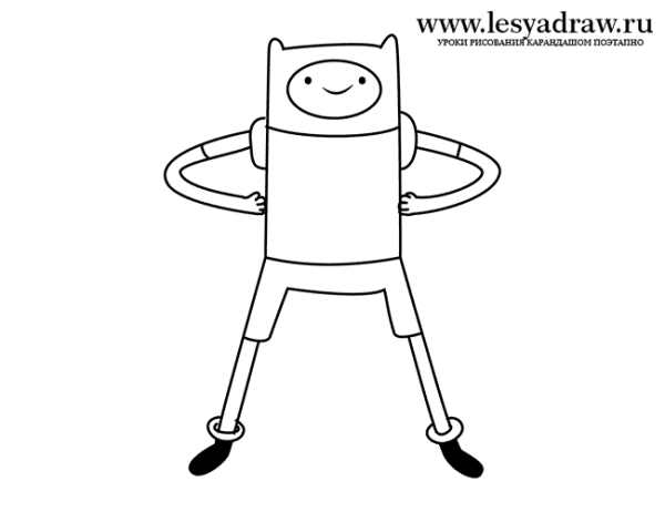 Рисунок Финна и Джейка карандашом