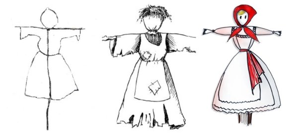 Чучело Масленицы картинки карандашом