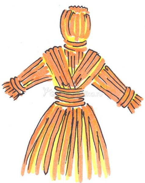 Соломенная кукла рисование