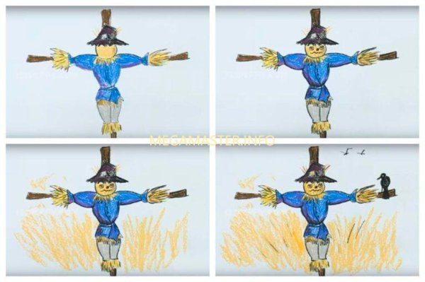 Поэтапное рисование чучела Масленицы