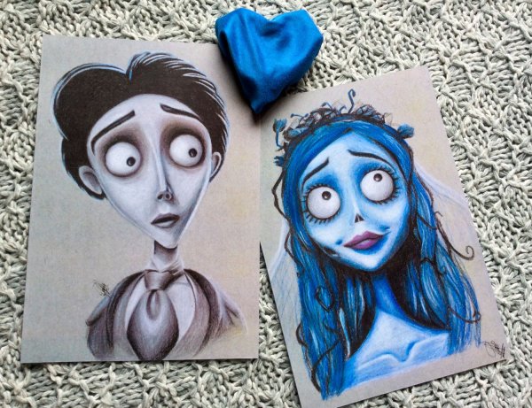 Труп невесты тим Бертона карандашом