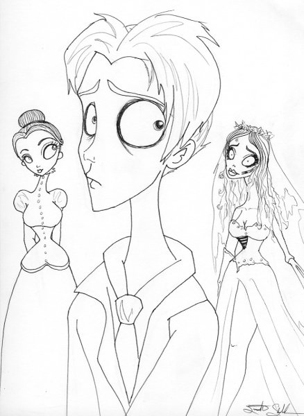 Тим Бертон рисунки трупневасты