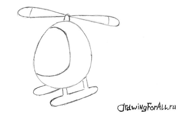 Поэтапное рисование вертолета для детей