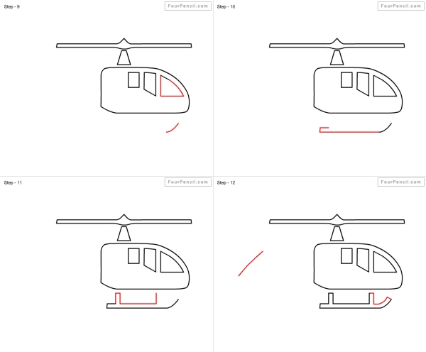 Вертолет рисунок простой