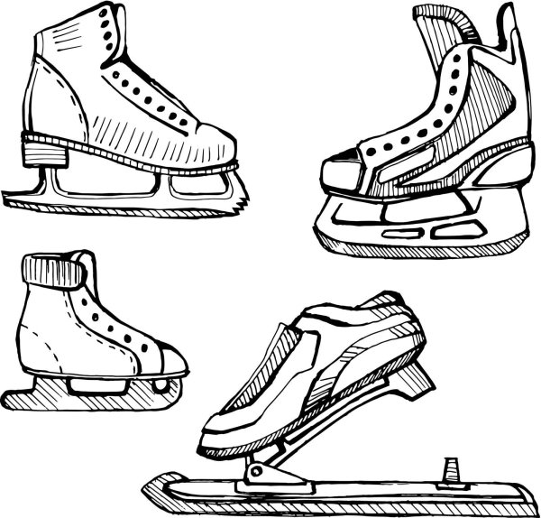 Старые фигурные коньки вектор