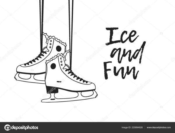 Коньки акварель