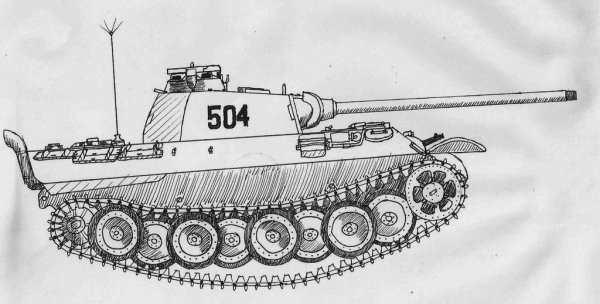 Раскраска немецкий танк пантера