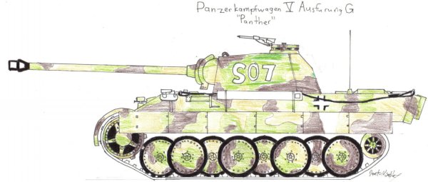 Танк пантера рисовать