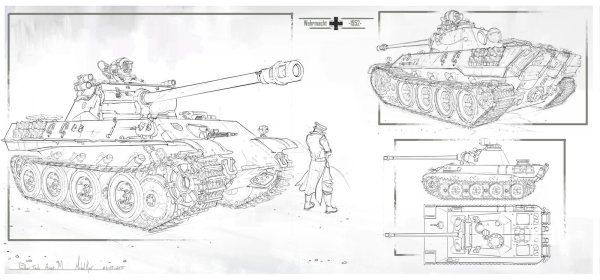 Как нарисовать немецкий танк пантера