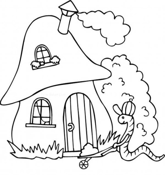 Сказочный домик раскраска для детей