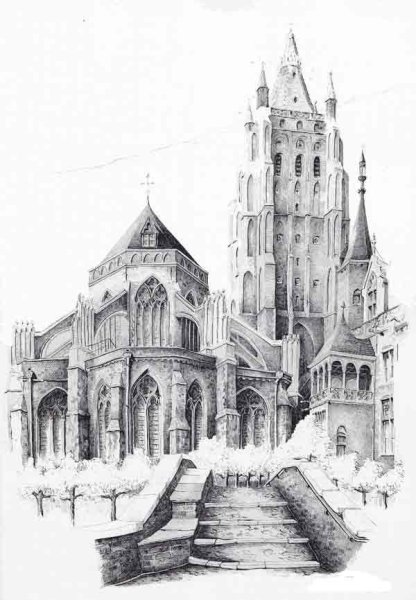 Фантастический пейзаж раскраска