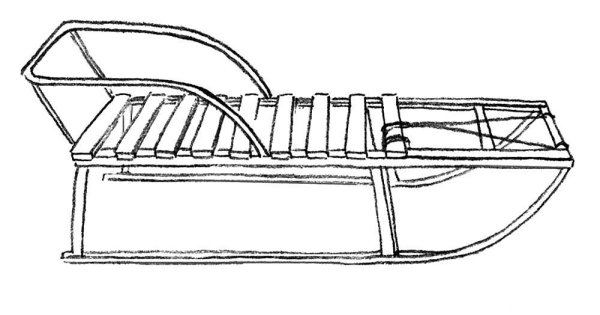 Санки раскраска