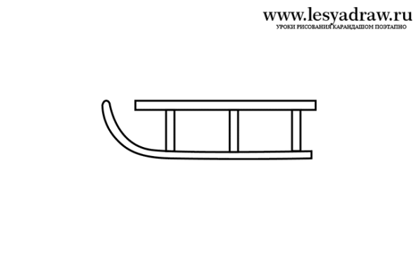 Санки рисунок карандашом