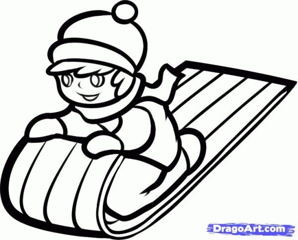 Снежная горка раскраска для детей