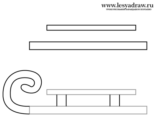 Трафарет полозья санок