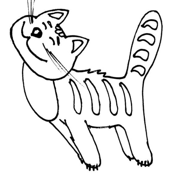 Кошечка полосатый раскраска для детей