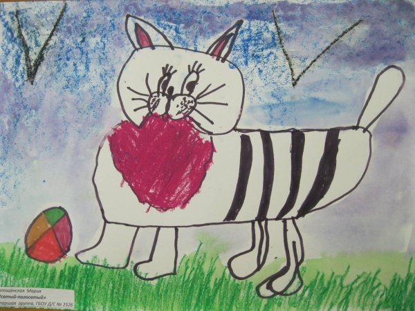 Рисование Усатый полосатый старшая группа