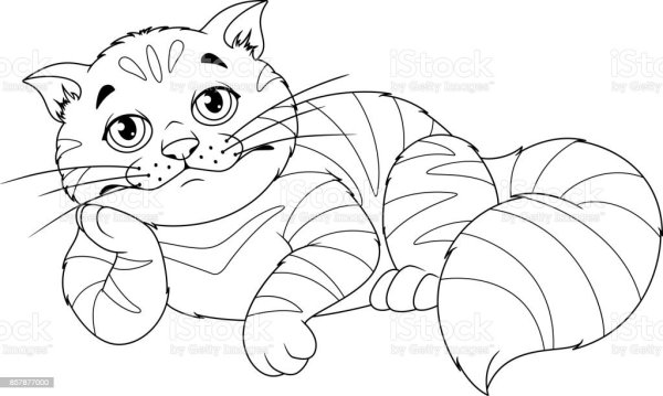 Раскраски с жирными котами