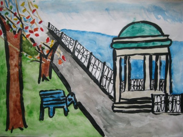 Рисование достопримечательности города